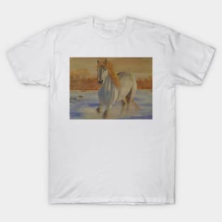 Horse running in the Snow T-Shirt